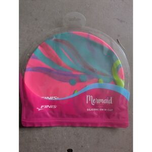 NEW FINIS Swim Cap Girl's Universal Crown Pink Mermaid Collection Silicone